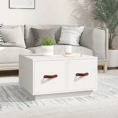 Produktbild von The Living Store Couchtisch Weiß 60x53x35 cm Massivholz Kiefer