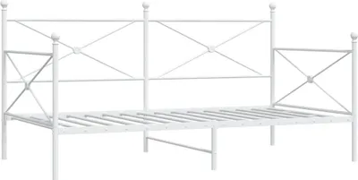 Immagine prodotto di vidaXL Letto da giorno senza materasso bianco 100x200 cm in acciaio