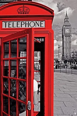 Immagine prodotto di Londra - Poster - Cabina telefonica - Big Ben + 1 Ü-Poster dimensioni 61x91,5cm