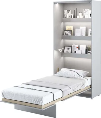 Produktbild von Wandklappbett Bed Concept 90x200 Schrankbett Vertikal Wandbett Gästebett Grau