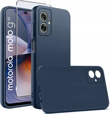 Zdjęcie produktu dla Etui do Motorola Moto G55 5G silikonowe MATOWE + Szkło ochronne 9H