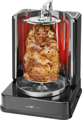 Produktbild von Clatronic® Döner-Vertikal-Multigrill | Perfekt für Gyros, Kebab & mehr | Fettfreies Grillen zuhause | Inkl. Drehspieß & 6 Fleischspieße | DVG 3686