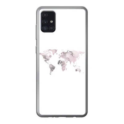 Produktbild von MuchoWow® Handyhülle Schutzhülle Hülle für Samsung Galaxy A52 5G Weltkarte - Marmor - Grau Silikon Softcase Handy Hülle - Umschlag