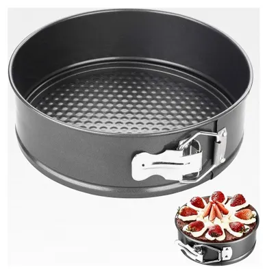 Produktbild von Springform 18 cm Rund, Backform mit Antihaftbeschichtung, Kuchenform für Käsekuchen und Mousse, Schwarz, 1 Stück