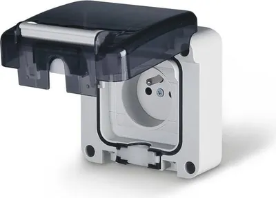 Obrázok produktu pre Zásuvka pod omietku 16A FRENCH M95, IP66, sivá, PROTECTA