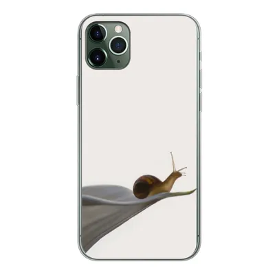 Produktbild von MuchoWow® Handyhülle Schutzhülle Hülle für iPhone 11 Pro Max Schnecke - Lilie - Grau Silikon Softcase Handy Hülle - Schutz