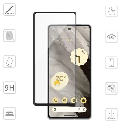 Image de Pour Google Pixel 8 : 2 films de protection en verre trempé H9 pour écran 3D Full LCD, protection latérale, neuf