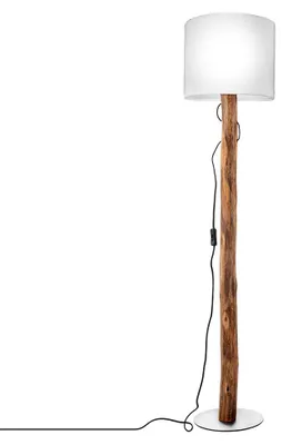 Produktbild von Stehleuchte, Eukalyptusholz, Stoff, weiß, gold, H 130 cm