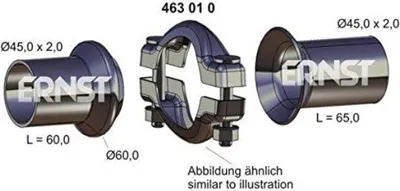 Obrázek produktu pro ERNST opravná sada, výfukové potrubí Článek: 463010