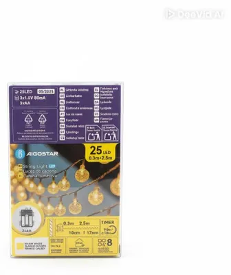 Lichterkette mit Luftblasen, warmweiß, 2,5 m, 25 LEDs