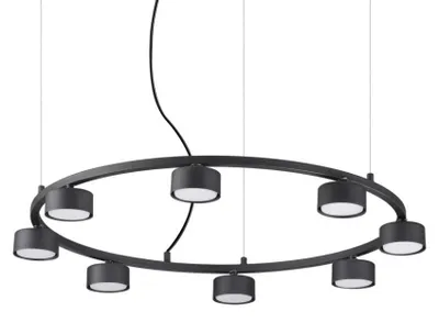 Zdjęcie produktu dla Lampa wisząca Industrial-Minimal Minor Metal Black 8 świateł Gx53 9W 3000K