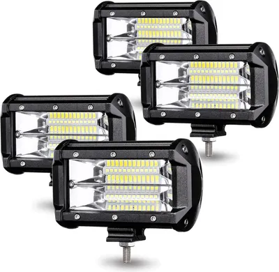 Image de UISEBRT 4 x 72W LED Projecteur de travail Projecteur auxiliaire LED Projecteur tout-terrain 10800LM 10-30V 6000K étanche IP67 Lumière de travail
