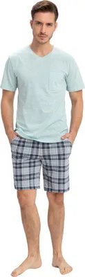 Produktbild von Herren Schlafanzug kariert Luna grün XXL