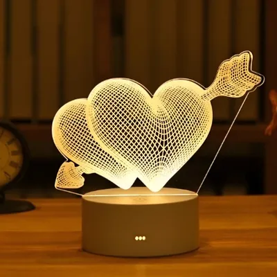 Produktbild von Extralink 3D Lampe Herz Nachtlicht Geburtstag Valentine Geschenk Weihnachtsgeschenk