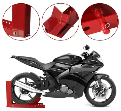 Image de Ikodm : support pour moto, béquille pour moto, support de montage, support de remorque pour moto, béquille pour roue avant, béquille pour roue, support de roue, support de transport
