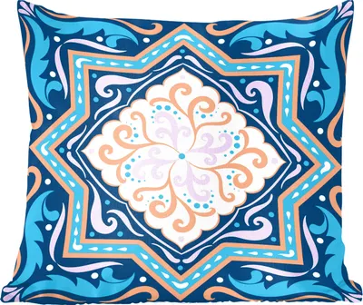 Produktbild von MuchoWow® Zierkissen Sofakissen Wohnzimmer Dekokissen 45x45 cm Formen - Blau - Muster - Schlafpolster - Polster für das Sofa