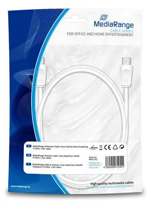Image de MediaRange Antenen-Kabel Koax-Stecker/Kupplung 75Ohm 1.5m w