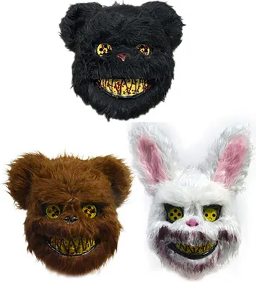 Zdjęcie produktu dla Halloweenowa maska horroru Królik Niedźwiedź Cosplay Karnawałowy kostium imprezowy Boże Narodzenie Halloweenowa maska na twarz Kostium