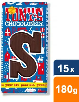 Image de Tony's Chocolonely - Lettres en chocolat Tony's Chocolonely noir 180 g | 15 pièces