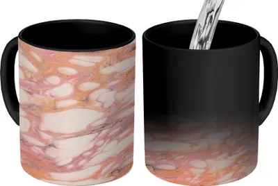 Produktbild von MuchoWow® Zauber Tasse Zaubertasse Magic Marmor - Lila - Schwarz 350 ml Farbwechsel Becher Geschenk Geschenkidee - Magic-Tasse - Fototasse - Keramiktassen - Bilder - Tasse Kaffee - Getränkbecher - Kaf