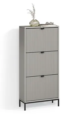 Immagine prodotto di Scarpiera da ingresso Livinity Aterno Grigio 60 x 130 cm con 3 cassetti pieghevoli, Model 58880