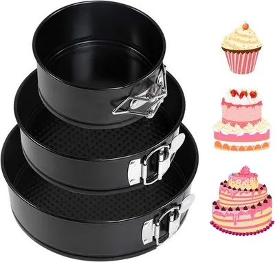 Produktbild von Famanu Runde Kuchenform, antihaftbeschichtet, mit abnehmbarem Boden (11 cm/18 cm/22 cm)