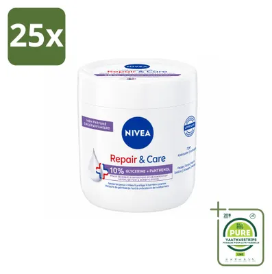 Produktbild von 25 x NIVEA Bodycreme Repair & Care Sensitive - mit 10% Glycerin & Panthenol - 400 ml - Großpackung - 25 Stücke