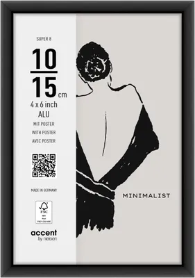 Immagine prodotto di Accent by Nielsen, cornice in alluminio per foto Super 8, 10x15 cm, nera opaca