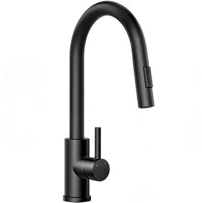 Produktbild von AICA Spültischarmatur Ausziehbar Säulenbrause Wasserhahn Küche 2 modi Hochdruck Mischbatterie Küchenarmatur Schwarz Matt