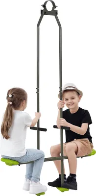 Image de Outsunny Balan?oire agrššs vis-š€-vis pour les enfants en acier et plastique pour portique - 3 š€ 6 ans vert