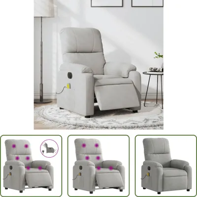 Produktbild von The Living Store Massagesessel Elektrisch Hellgrau Mikrofasergewebe