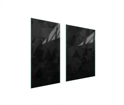 Immagine prodotto di Piastre copri fornelli 2 pezzi 75x52 Copri piano cottura in Vetroceramica tagliere in vetro modello nero