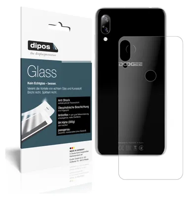 Produktbild von 2x Schutzfolie für Doogee N10 Rückseite matt - Anti-Shock 9H Folie dipos Glass Kunststoffglas