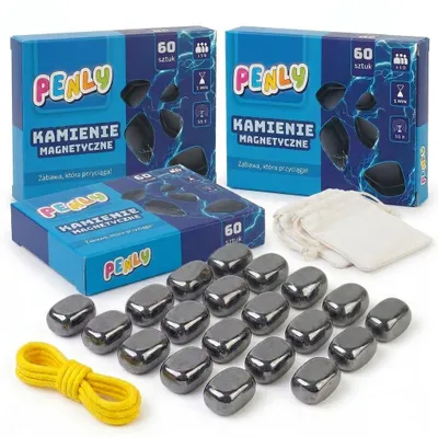 Obrázek produktu pro Magnetická strategická hra, sada 3 × 60 kamenů (180 ks) – hra s magnetickými kameny pro děti od 8 let i dospělé, 1–4 hráči, Obrázek vytvořený pomocí AI