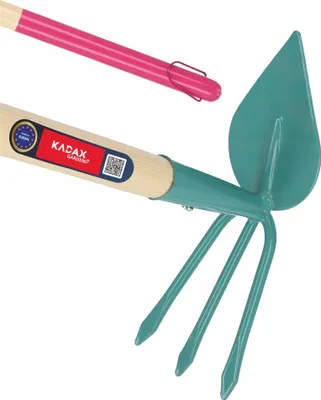 Produktbild von KADAX Hacke für Damen, Gartenhacke mit Metallkopf, Doppelhacke zum lüften
