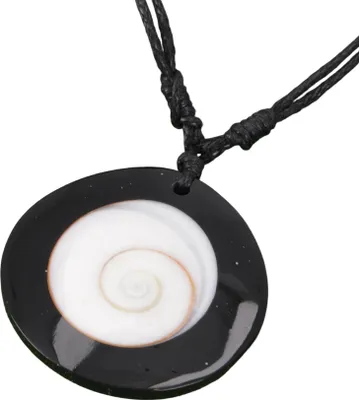 Produktbild von Ethno Kette mit Perlmutteinlage, Surferkette mit Shivamuschel - Modell 1, Braun, Holz,Muschelscheiben, Ketten & Modeschmuck für den Hals