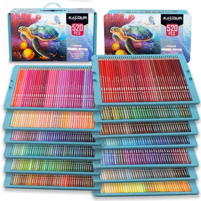 Produktbild von KALOUR Pro 520 Farben Buntstifte Set Künstler weicher Kern