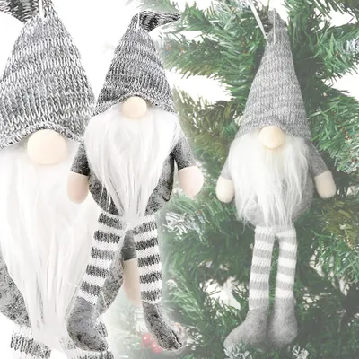 Produktbild von Weihnachten grau Zwerg Gnom Bart Ornament Dekoration Geschenk Urlaub