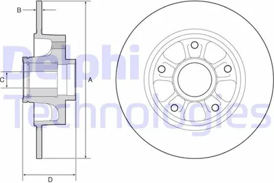 Produktbild von 2x DELPHI Bremsscheibe BG9230RSC für RENAULT Megane IV Grandtour (K9A/M/N_)