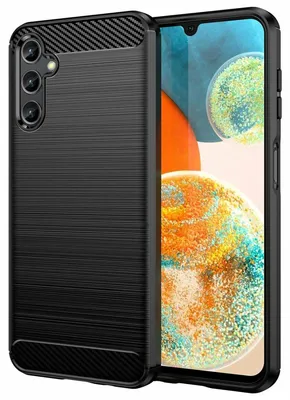 Immagine prodotto di Custodia in carbonio compatibile con Samsung Galaxy A14 5G copertura in silicone flessibile nero carbonio