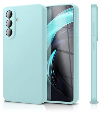 Produktbild von NALIA Silikonhülle für Samsung Galaxy A57 – Kameraschutz & Innenfutter – Soft-Touch Case – Marke aus Berlin – Eisblau