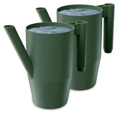 Produktbild von Gießkanne 2,0 Liter für Haus und Garten - aus robustem Kunststoff - Gießkanne zur einfachen Bewässerung von Blumen, Pflanzen und Zimmerpflanzen im 2er-Set (2 Pack) Grün
