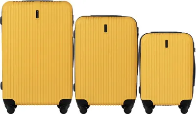 Produktbild von WINGS EGRET 3er Kofferset S/M/L Gelb – Leicht, robust, mit Zahlenschloss