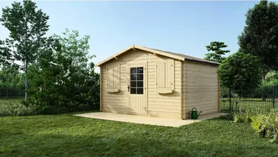 Produktbild von Himalaya-Gartenhaus mit Veranda-Option, 400 x 300 x 252 cm