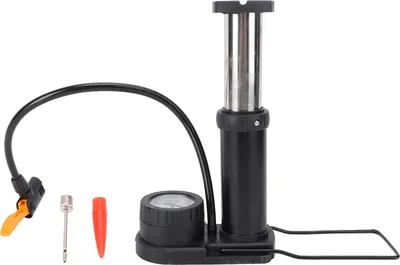 Obrázek produktu pro Nožní pumpa černá přenosný deflátor pneumatik s manometrem pro elektrické jízdní kolo motocykl