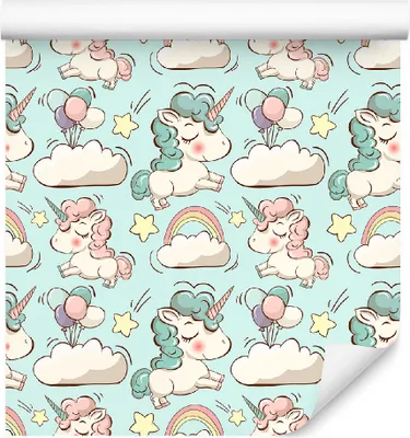 Immagine prodotto di 10m VLIES WALLPAPER rotolo camera bambini palloncini appesi nuvole stelle XXL