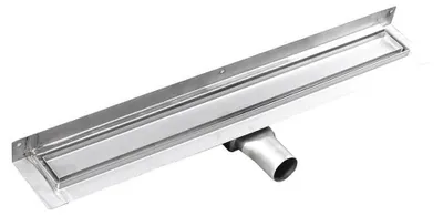 Produktbild von Gelco MANUS PIASTRA Bodenrinne aus Edelstahl mit Rost für Fliesen, wandhängend, L-1250, DN50