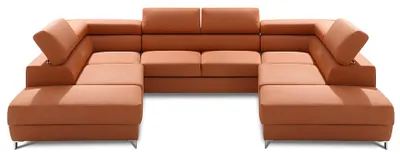 Produktbild von Wohnlandschaft Bettfunktion Stoff Ecksofa U-Form Sofa Couch Design Textil Sofas
