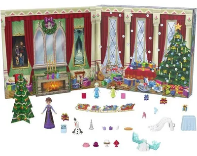 Productafbeelding van Disney Prinsessen Adventskalender "De Koningin van de Sneeuw", JLJ06, 24 verrassingen, figuurtjes van Elsa en Anna en accessoires