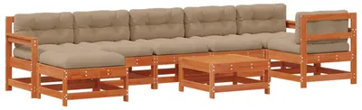 Obrázek produktu pro Zahradní lounge set 8 pcs Voskově hnědá